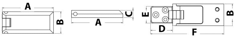 Piramid hinge mirror-polished AISI316 70x30 mm - foto originale Osculati Srl
