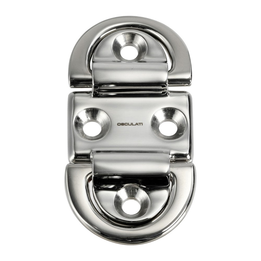 Folding pad eye 59x99 mm double 8 mm ring Breaking load Kg 6800 - foto originale Osculati Srl