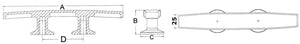 Skandy cleat 145 mm - foto originale Osculati Srl