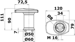 Single mushroom pushbutton f. modular system - foto originale Osculati Srl