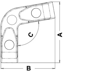 Angle fairlead w/rollers 100° - foto originale Osculati Srl