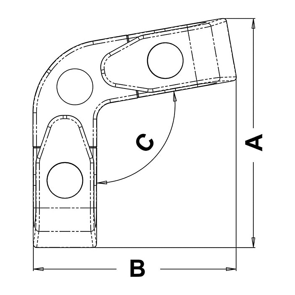 Angle fairlead w/rollers 100° - foto originale Osculati Srl