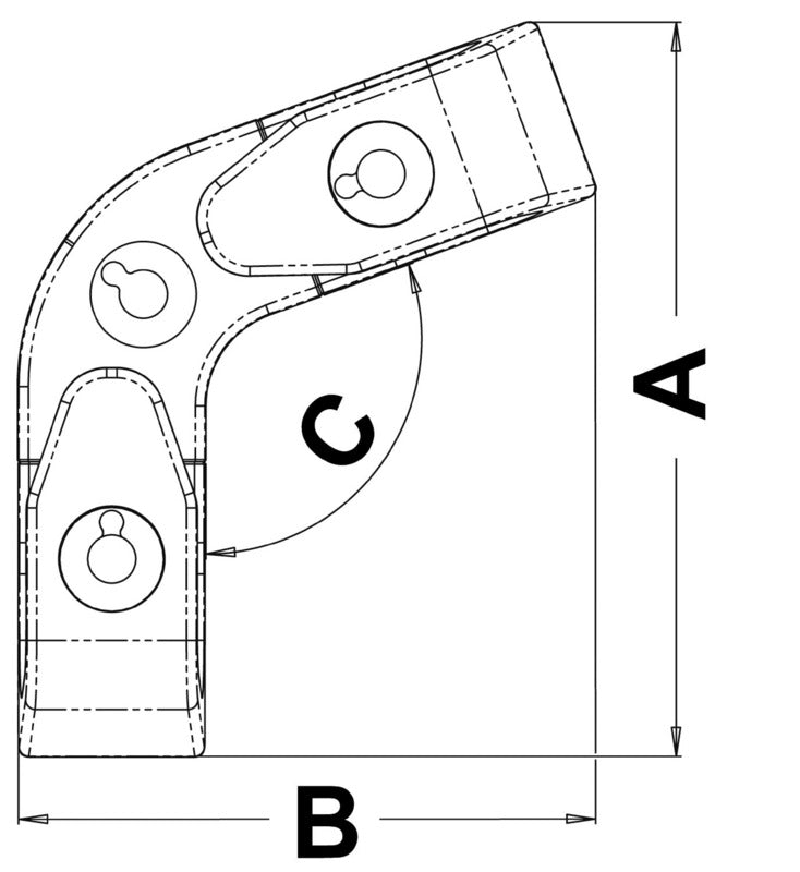Angle fairlead w/rollers 100° - foto originale Osculati Srl