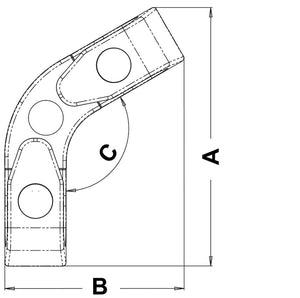 Angle fairlead w/rollers 120° - foto originale Osculati Srl