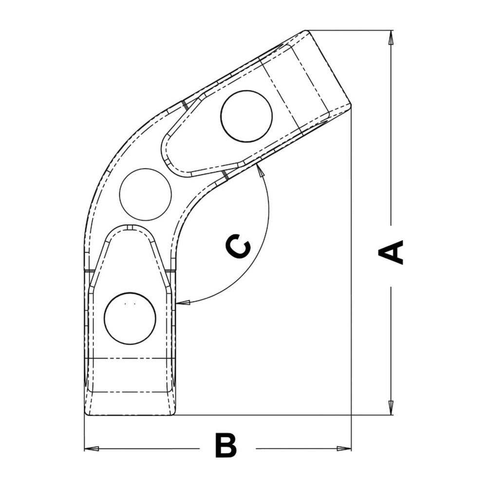 Angle fairlead w/rollers 120° - foto originale Osculati Srl