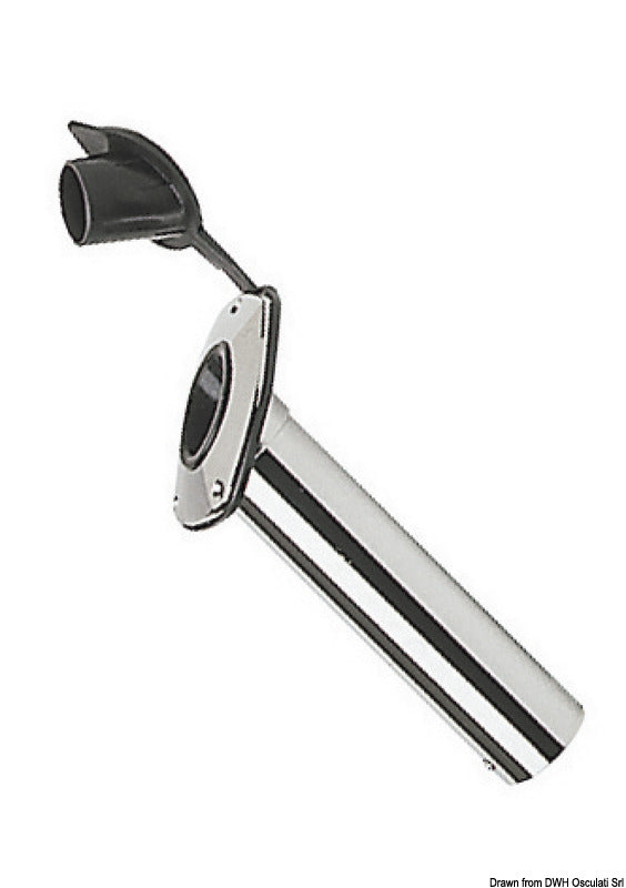 Flush-mount rod holder chromed brass 42 mm - foto originale Osculati Srl