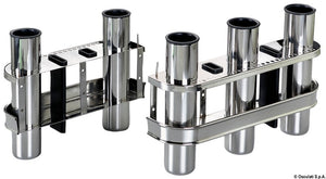 SS rod holder for bulkhead mounting 3 rods - foto originale Osculati Srl