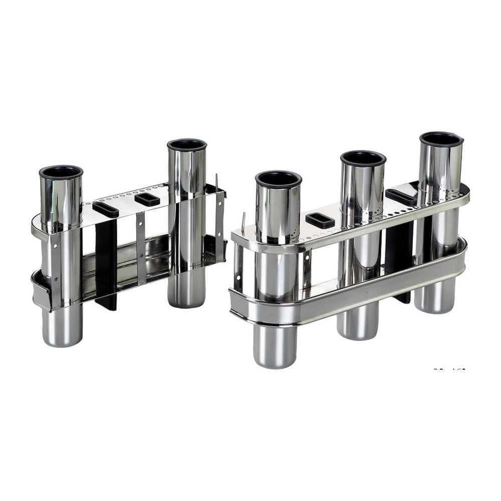 SS rod holder for bulkhead mounting 2 rods - foto originale Osculati Srl
