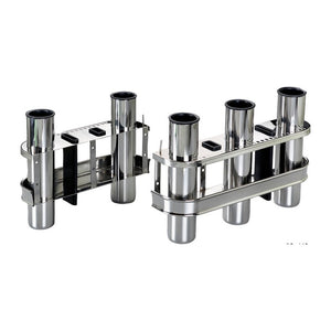 SS rod holder for bulkhead mounting 2 rods - foto originale Osculati Srl