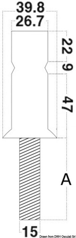 Stanchion base AISI316 30 x 2 mm - foto originale Osculati Srl