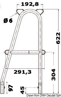 Double stanchion w/stud - foto originale Osculati Srl
