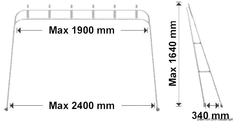 Oceansouth Foldable rod holder rack 6 places 32 mm - foto originale Osculati Srl