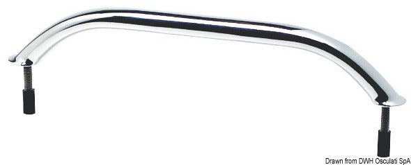 Oval pipe handrail SS external screws 460 mm - foto originale Osculati Srl