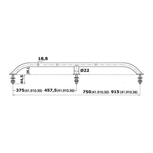Oval pipe handrail SS external screws 915 mm - foto originale Osculati Srl