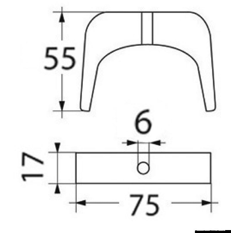 Tecnoseal U-shaped leg for 40/60 HP - foto originale Osculati Srl