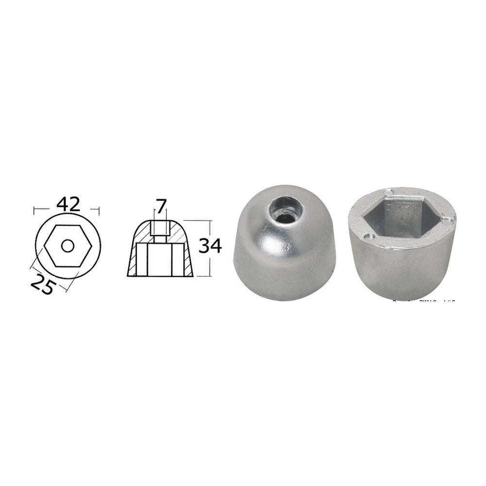 Tecnoseal Zinc spare anode orig. ref. 101180 - foto originale Osculati Srl