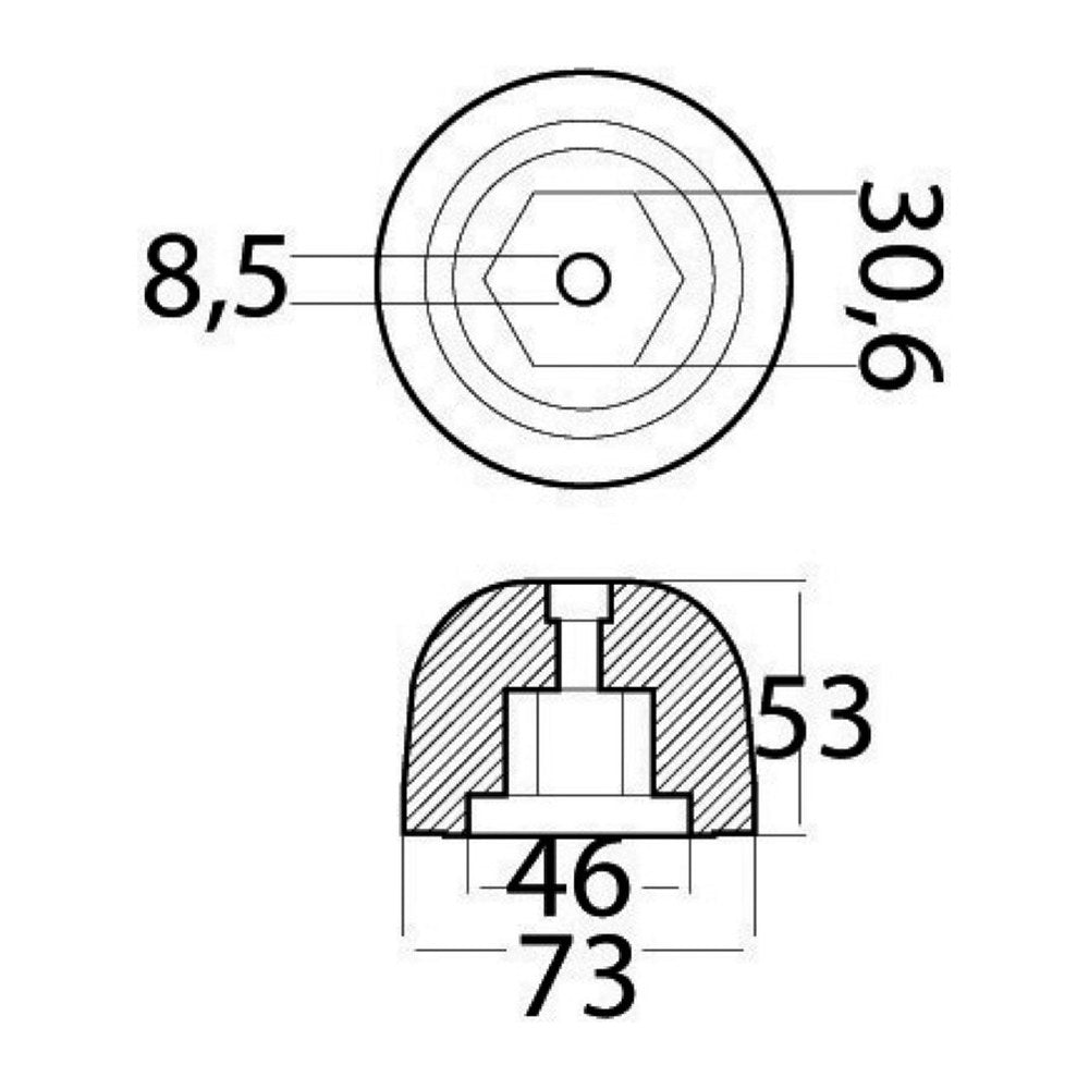 Tecnoseal Zinc spare anode orig. ref. 501180 - foto originale Osculati Srl