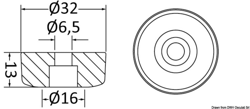 Tecnoseal Lateral anode couple for 2 blades propeller - foto originale Osculati Srl