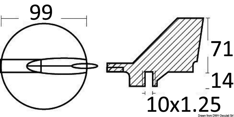 Tecnoseal Aluminium anode for Yamaha 225/300 HP - foto originale Osculati Srl