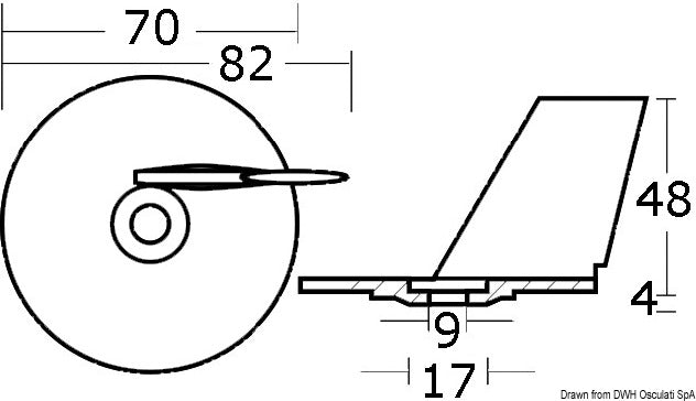 Tecnoseal Fin anode 20/30 HP - foto originale Osculati Srl