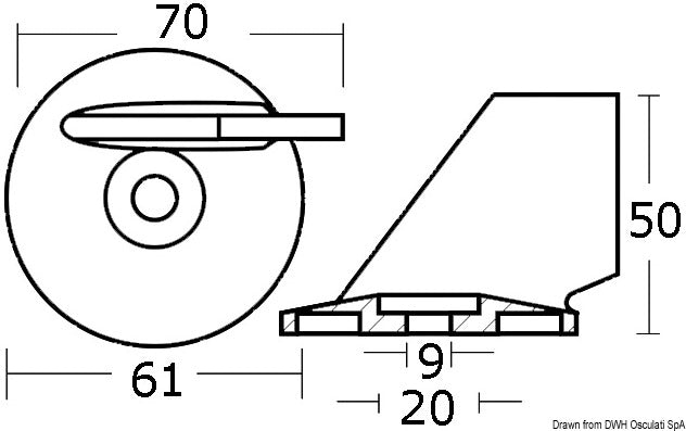 Tecnoseal Fin anode 25/50 HP - foto originale Osculati Srl