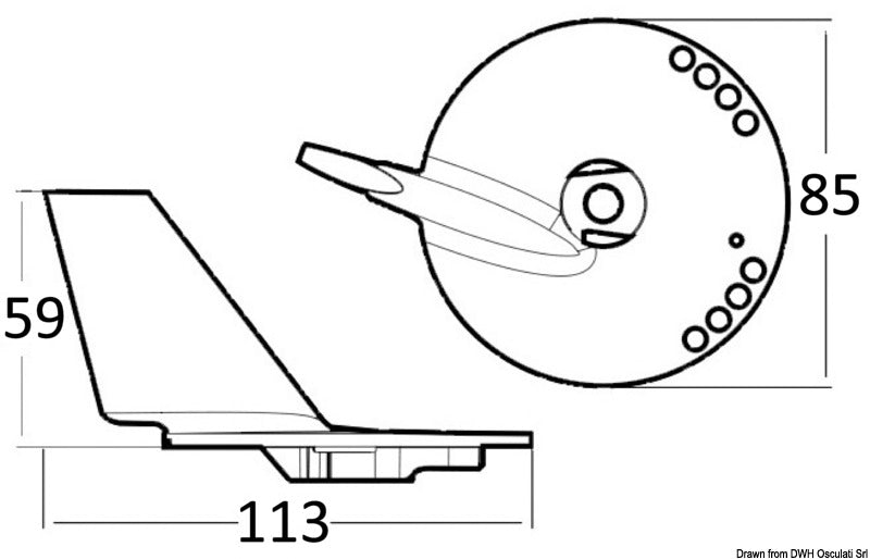 Tecnoseal Fin anode 60/70 4-stroke - foto originale Osculati Srl