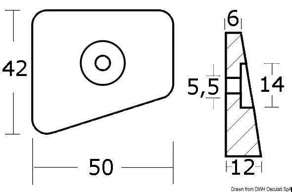 Tecnoseal Double zinc anode for Johnson/Evinrude 20/25/35 HP - foto originale Osculati Srl