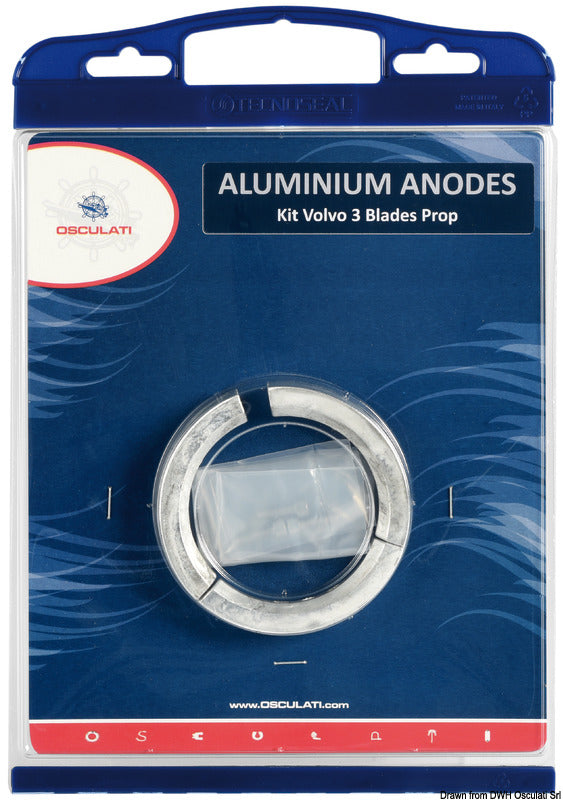 Osculati by Tecnoseal Anode kit Volvo engines 3 blade propeller magnes - foto originale Osculati Srl