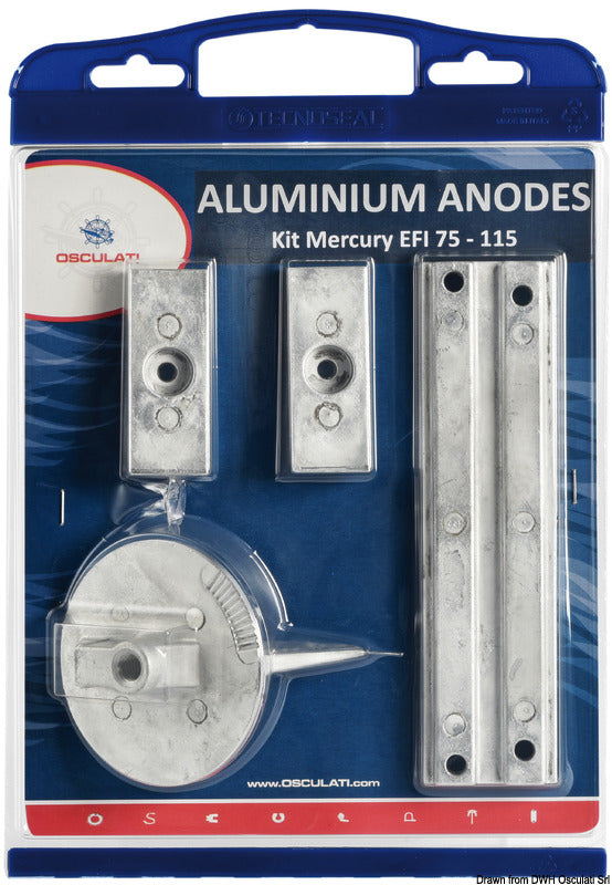 Osculati by Tecnoseal Anode kit for Mercury 75>115 EFI zinc - foto originale Osculati Srl