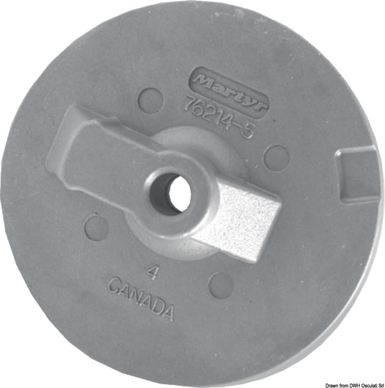 Tecnoseal Flat fin zinc anode for Alpha/Bravo 35/300 HP - foto originale Osculati Srl