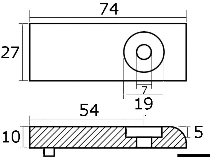 Tecnoseal Magnesium anode for Verado orig. ref. 892227 - foto originale Osculati Srl