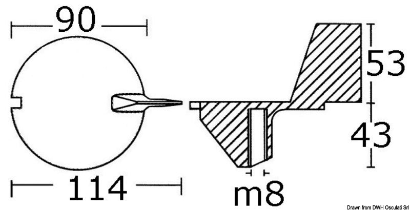 Tecnoseal Anode 9.9/25 HP - foto originale Osculati Srl