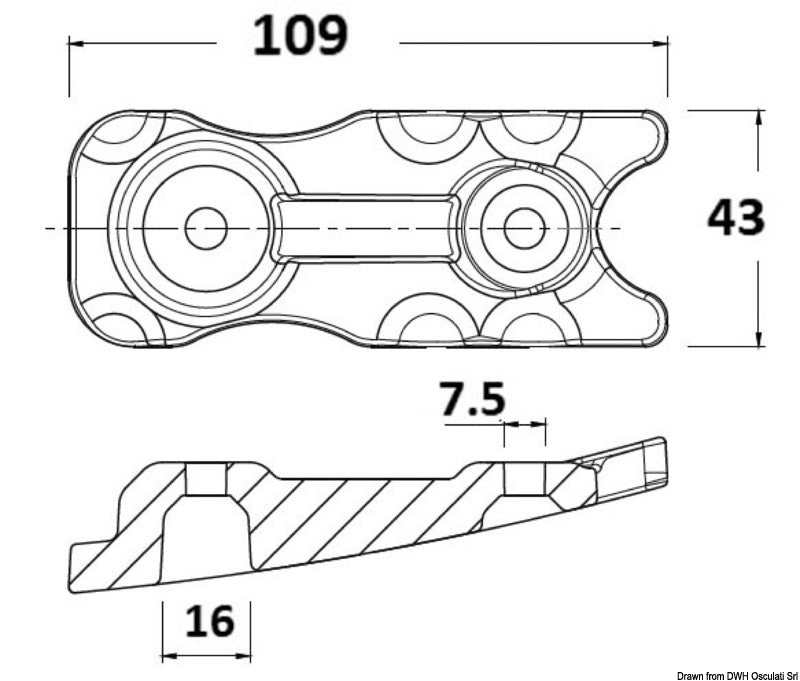 Tecnoseal Mercury 350 PRO aluminium anode - foto originale Osculati Srl