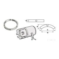 Tecnoseal Kit 3 ánodos de zinc para hélice Sail Drive de 4 palas