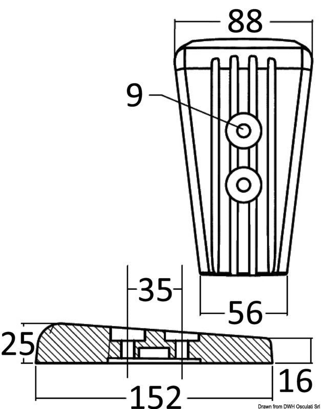 Tecnoseal Aluminium anode Volvo DPR-DPH - foto originale Osculati Srl