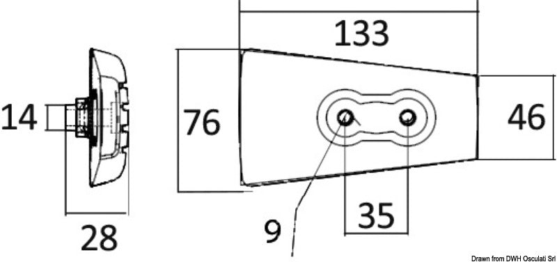 Tecnoseal Aluminium anode for Volvo Penta DP 3589875/3589876 - foto originale Osculati Srl