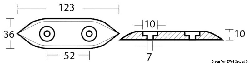 Tecnoseal Universal anode for Chrysler, Evinrude, Johnson - foto originale Osculati Srl