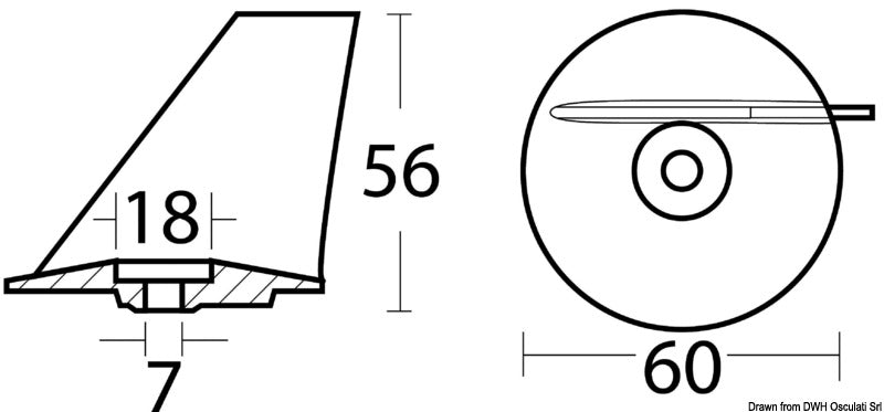 Tecnoseal Fin anode for 25/50 HP - foto originale Osculati Srl