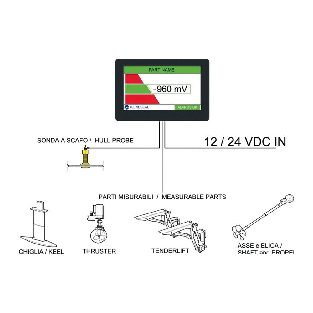 Tecnoseal Sonda in Ag/AgCl per ATOM completa di passascafo - foto originale Osculati Srl