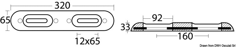 Tecnoseal Aluminium anode for bolt mounting 320x65 mm - foto originale Osculati Srl
