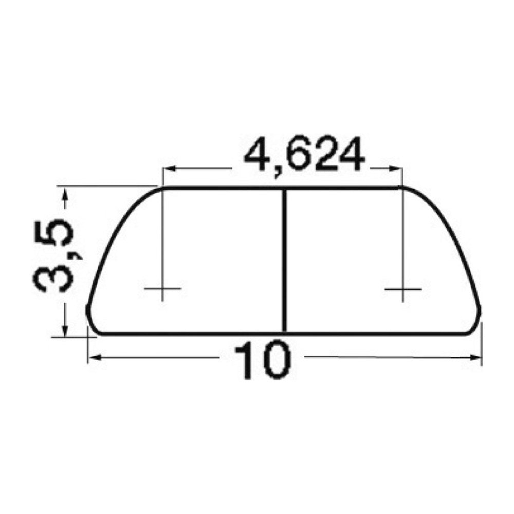 Semi-round AISI316 profile 10 mm (pack of 3) - foto originale Osculati Srl
