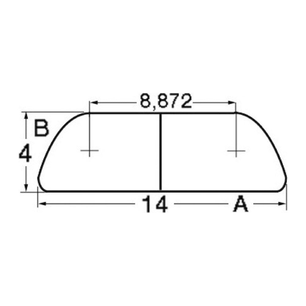 Semi-round AISI316 profile 14 mm (pack of 3) - foto originale Osculati Srl