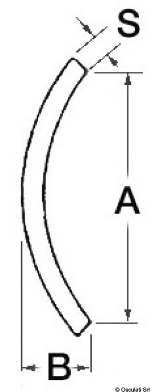 Douglas marine C-shaped pre-drilled and faireds strake 20 mm (pack of 3) - foto originale Osculati Srl
