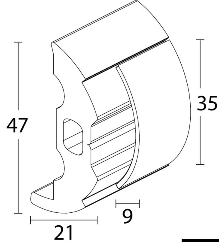 Douglas marine Grey PVC base for fender profile 35 flared (pack of 24) - foto originale Osculati Srl