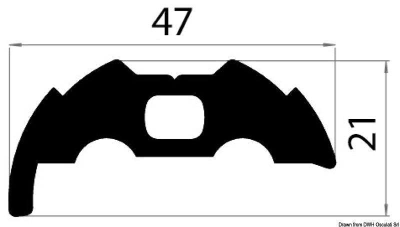 Douglas marine Black PVC base for fender profile 35 flared (pack of 24) - foto originale Osculati Srl