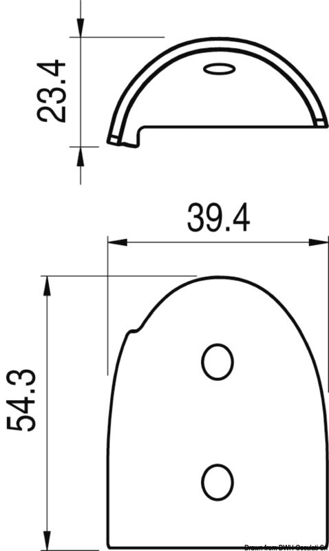 Douglas marine SS terminal for fender profile 20 flared - foto originale Osculati Srl