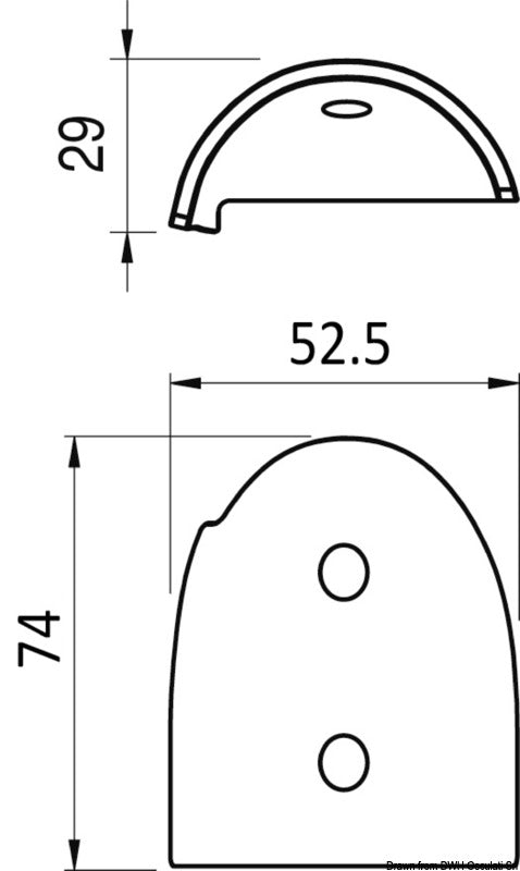 Douglas marine SS terminal for fender profile 35 flared - foto originale Osculati Srl