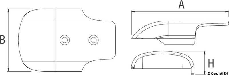 End fitting for DOUGLAS MARINE Simply fender profile - foto originale Osculati Srl