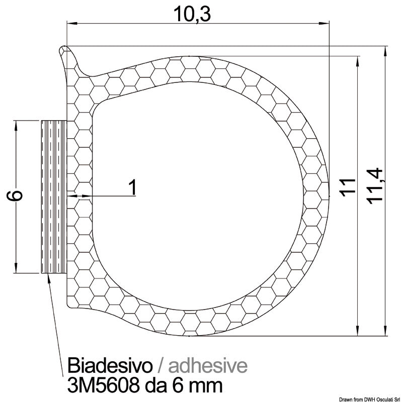 Self-adhesive EPDM black profile (pack of 25) - foto originale Osculati Srl