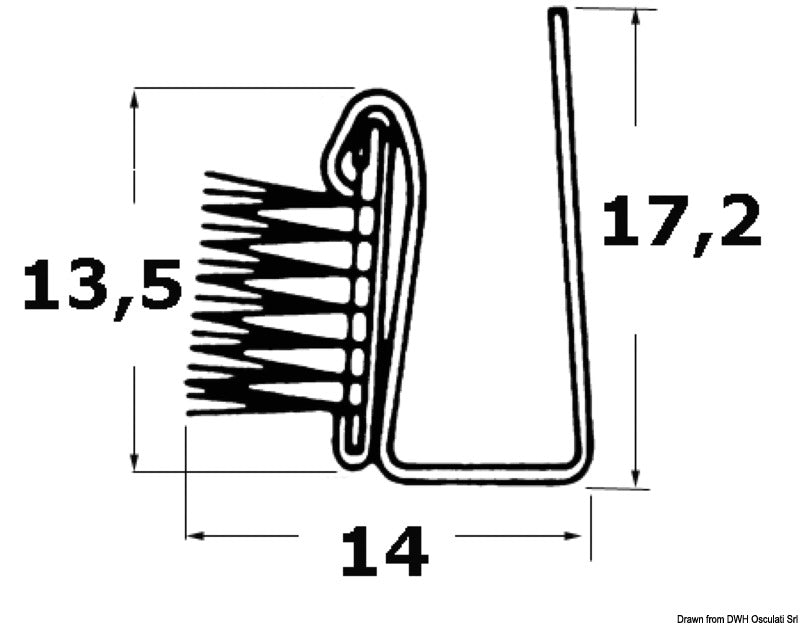 Glass sealing rail AISI316 - foto originale Osculati Srl